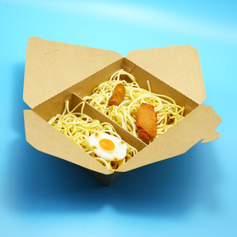 Customized disposable kraft paper food container