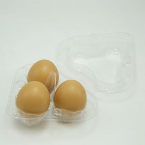 custom plastic blister PET 3 holes egg packaging tray
