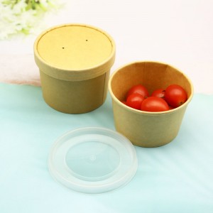 Good Wholesale Vendors Cereal Container -  Customized Logo Kraft Paper Soup Storage Container – Globalink