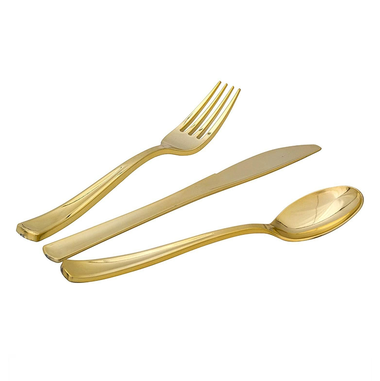 Disposable High Grade Cutlery Durable Plastic Gold Cutlery Featured Image