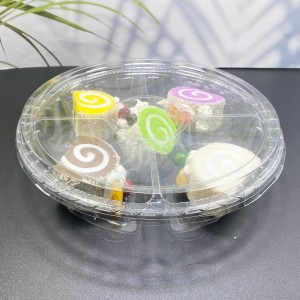 Disposable plastic PET blister food packaging box for pastry