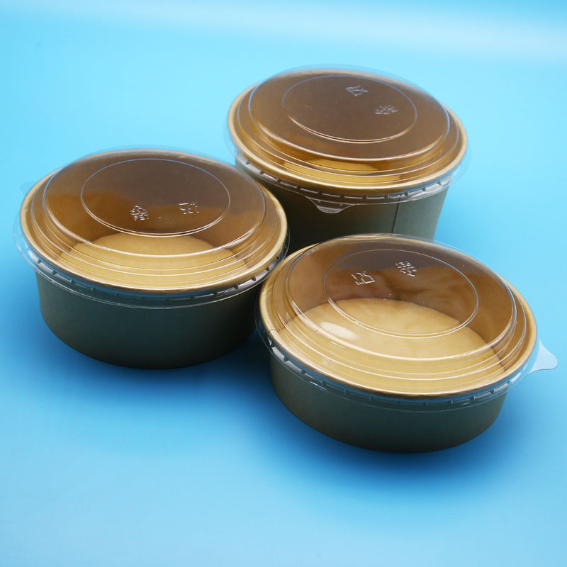 Eco Friendly Disposable Kraft Paper Take-out Round Food container Box