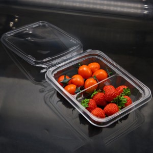 2 compartments fruit clamshell Ripping Strip Leakproof Packaging Box