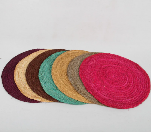Multicolor Round Seagrass Table Mat Water Hyacinth Placemat