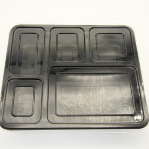 Black Plastic Takeaway PP Food Container with clear lid