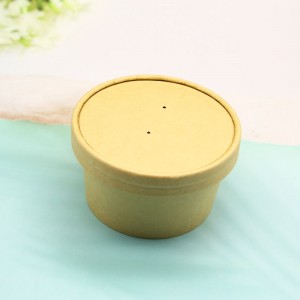 Food Container Kraft Paper Soup Bowl Eco Friendly Tableware