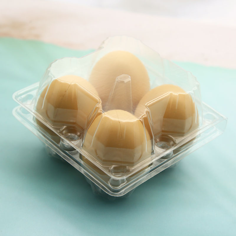 4 cells plastic PET clear chicken egg tray packaging