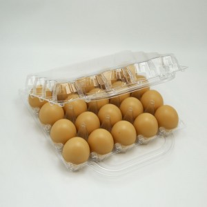 Disposable plastic clear 20 holes egg tray with handle
