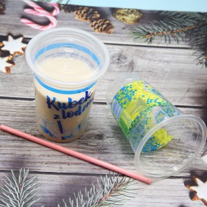 Custom Logo Plastic Disposable cup with lid