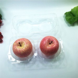 Disposable plastic PET clear fruit clamshell for apple