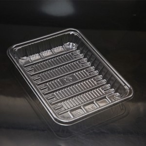 Disposable plastic clear PET food packaging tray