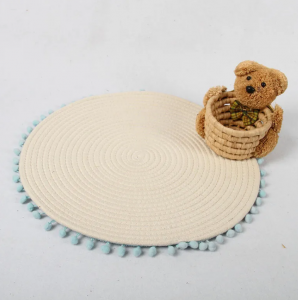 Handmade Woven Cotton Rope Table Mat Multiple Colors Tea Cup Mat Round Cotton Placemat