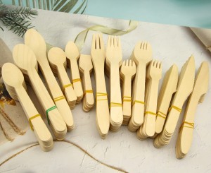 Disposable Tableware Restaurant Wooden Cutlery