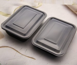 Black Plastic Storage PP Food Container with Lid