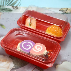 Plastic Cake Baking food Container Customized Blister PET Plastic Rectangle Cake Box