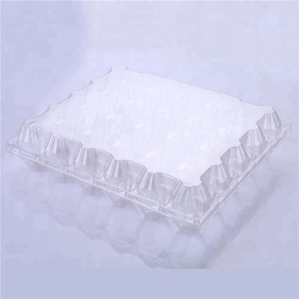 Disposable PET transparent plastic egg crate box with 30 cells