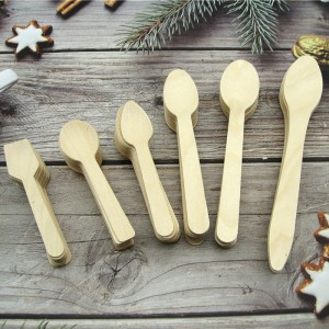 Disposable Wooden Cutlery 100% Eco Friendly Wooden Spoons