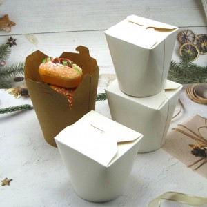 Customized Disposable Kraft Paper Noodle box Containers