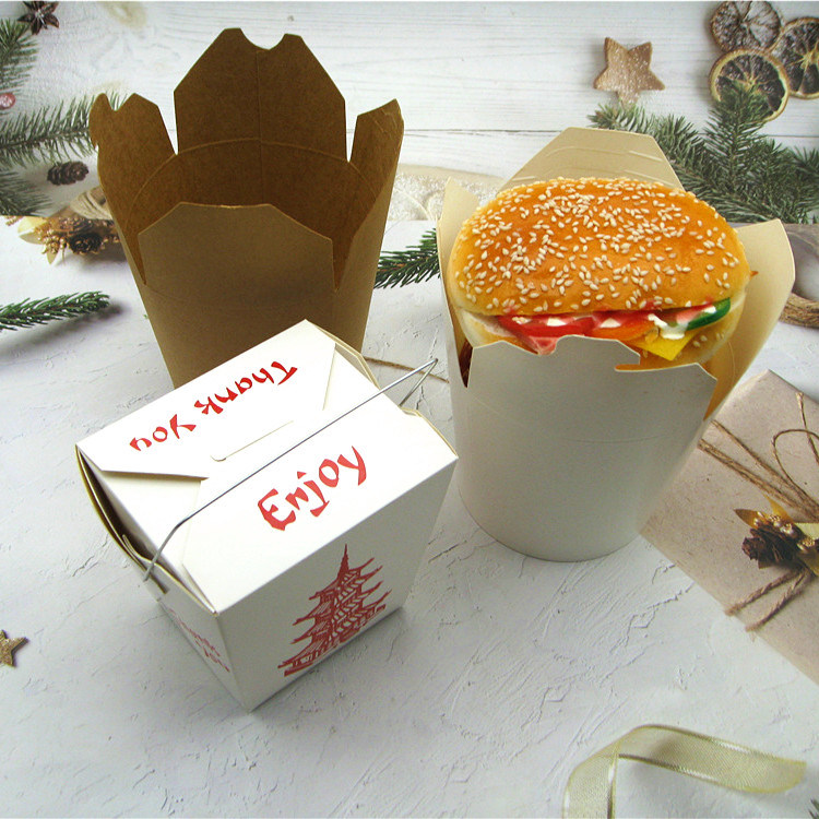 Take out Fast Food Packaging Paper Noodle Boxes