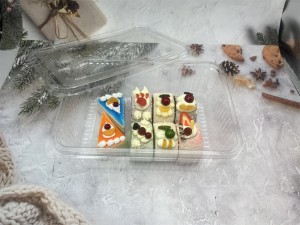 wholesale plastic disposable food container boxes for cakes