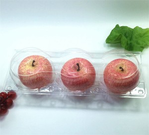 Made in China Apple Fruit clear plastic PET clamshell  for 3pcs