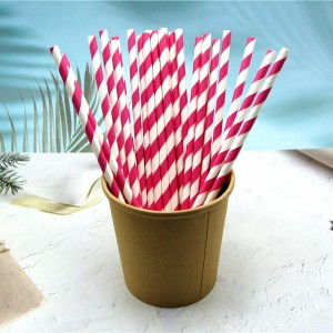 High Quality Striped Paper Disposable Straw