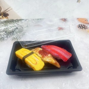 disposable plastic packaging boxes sushi tray with lid