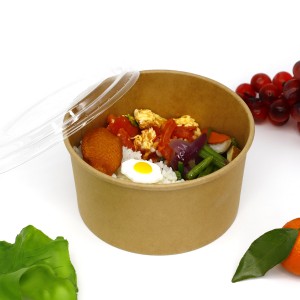 Popular Design for Oven Safe Containers - disposable take away kraft paper soup bowl with PET lid,kraft salad bowl – Globalink