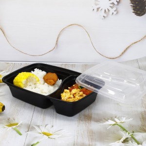 2 compartment take away fast food plastic microwave container