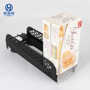 Pergala şuştina refikê ya metalî ya birêkûpêk Glide Bottle Soda Snack Shelf With Spring China Double Pusher Auto-Feed Raft