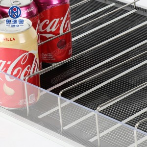 I-Cooler Beverage Display Roller Shelf Cooler Gravity Feed Amashelufu Okuphakelayo