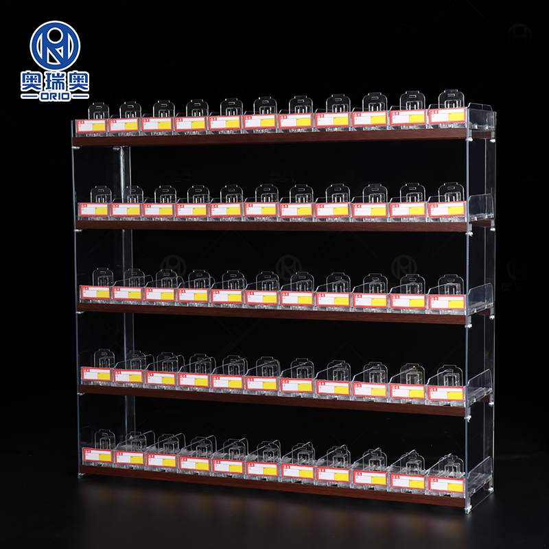 Factory wholesale Locking Display Cabinet - Wall mounted display case Cigarette Stores Display Cabinet Tobacco Shelf Large Capacity With Cigarette Pusher  – ORIO