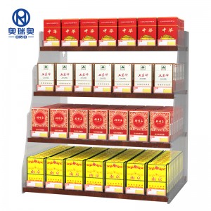 Scaffale di tabacco trapezoidale di vendita calda Scaffali per sigarette Scaffali di mostra di diverse dimensioni