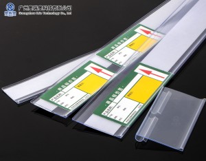 Supermarkt Retail Plastic PVC Label Tag Adhesive Data Strip Priis Holder foar planken
