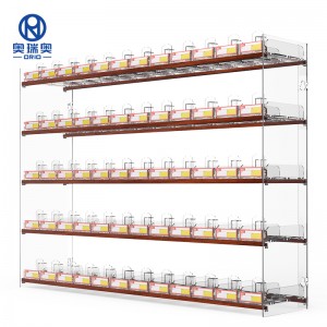 Adjustable Cigarette Display Cabinet for Tobacco store Large Capacity with roller shelf pusher inside