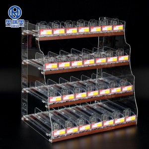 Նոր դիզայն Trapezoidal Cigarette Shelves ծխախոտի ցուցափեղկերի տարբեր չափերի դարակաշարեր, որոնք լայնորեն օգտագործվում են մանրածախ կամ ծխի ցուցափեղկերի համար