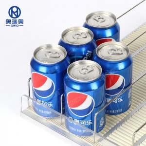 Auto Feed Roller Shelf System Supermarket Bottled Drink Shelf Roller Canned Beverage Shelf Pusher cooler shelf