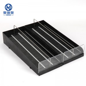 Isitolo Esilula Isiphuzo I-Roller Shelf display box drink wine or cigarette Pusher and Strong lubricity roller shelf