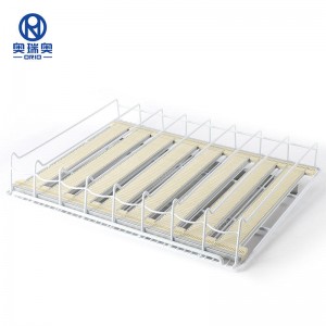 Front Stopper Acrylic Gravity Feed Roller Shelf for C-Stores Cooler Display Shelf Convenience or Supermarket Store