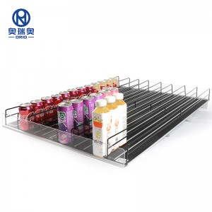 Shtytës i personalizuar i pijeve në raft, furnizimi automatik për frigoriferin ose shtytësin e rafteve me rul të gravitetit të rafteve ushqimore
