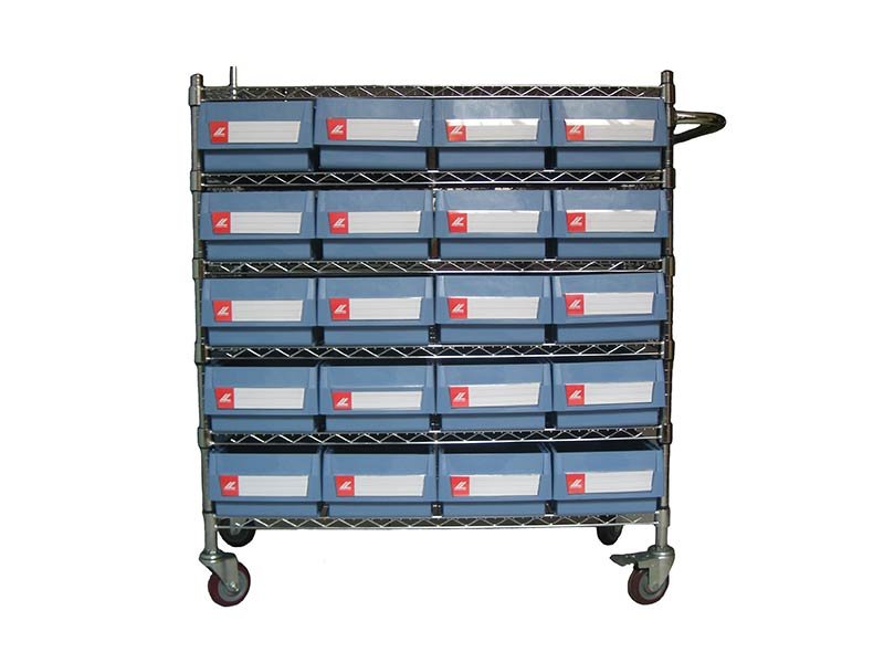 PriceList for Cheap Storage Bins - Wire Shelving Trolley With Shelf Bins WST11-3M – Guanyu
