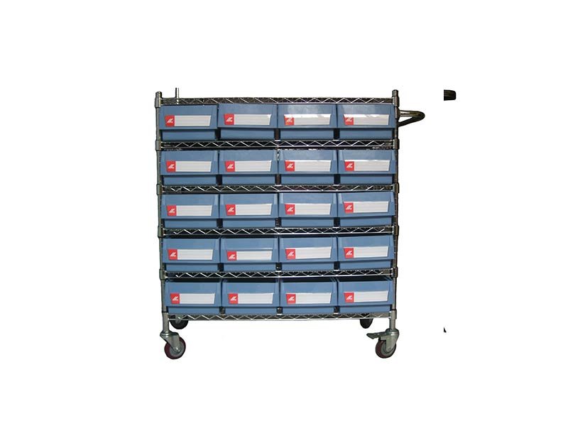 Best Price on Plastic Tote Bins - Wire Shelving Trolley With Shelf Bins WST19-5214 – Guanyu