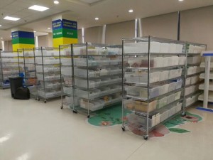 Warehouse small parts storage heavy duty plastic shelf bins
