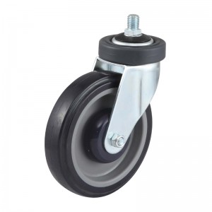 OEM China Manufacturer Rubber TPR Wheel Shopping Cart Trolley Caster EP 5 Series Square head threaded stem polyurethane caster