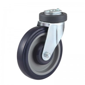 OEM China Manufacturer Rubber TPR Wheel Shopping Cart Trolley Caster EP5 Series Bolt hole type rigid polyurethane caster