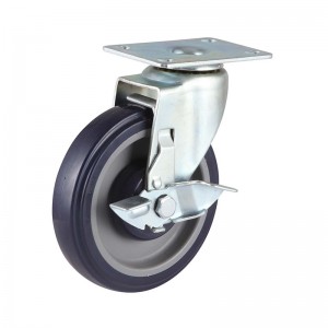 China Fixed Cheap Trolley Caster Factory PU Wheel Swivel With Side Brake