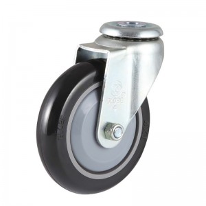 Swivel PU Caster Wheel Bolt Hole Type With Ball Bearing