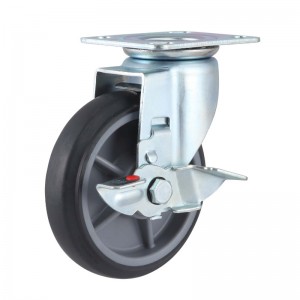 Shopping Cart Caster Manufactures Hotel Trolley Soft TPR Swivel Castor