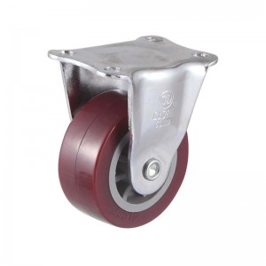 1 2 3 Inch 25mm Swivel Side Brake Light Duty Caster PU Wheels for Trolley with Lock EB3 Series-Top plate type-Swivel/Rigid(Chrome plating)