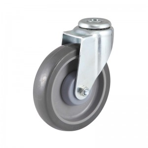 Industrial Castor PU Material Bolt Hole Trolley Caster Factory With Brake